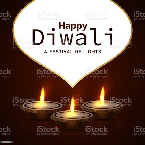 Happy Diwali Indian Festival Of Light Celebration Greeting Card Stock