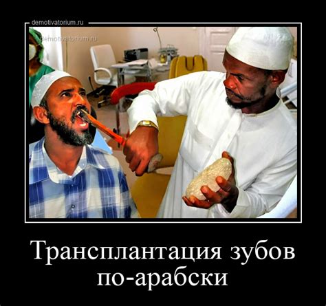 Демотиватор Трансплантация зубов по-арабски