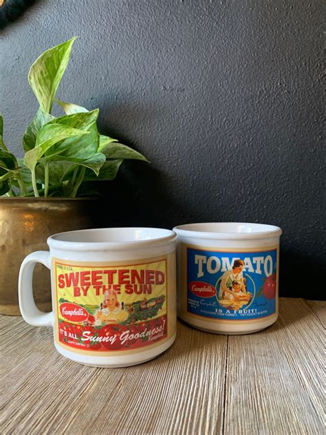 Vintage Campbells Soup Mugs Set Of Two Tomato Soup Mugs Vintage
