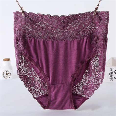 Jfn Plus Size Lace High Waist Belly Control Seamless Briefs Panties