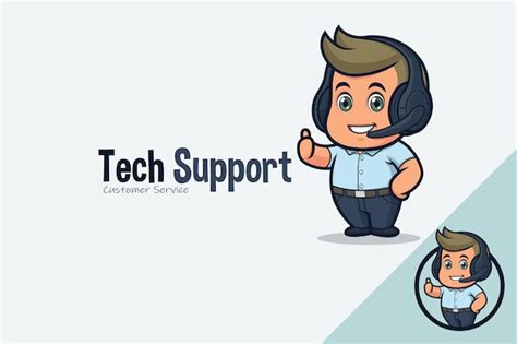 Premium Vector Cute Tech Support Wearing A Headphones