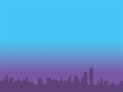 A Purple City Powerpoint Templates Buildings And Landmarks Backgrounds