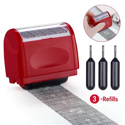 Identity Theft Protection Roller Stamps Refillable Guard Your Id