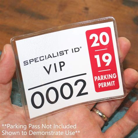 Large Adhesive Badge Holders For 4 X 3 Inch Parking Passes And Credentials Ce 4p