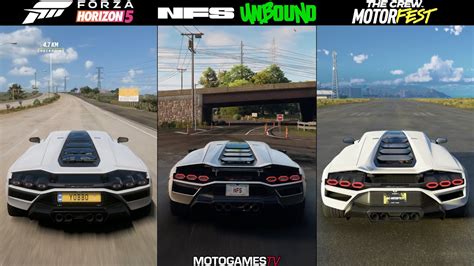 Forza Horizon Vs Nfs Unbound Vs The Crew Motorfest Lamborghini