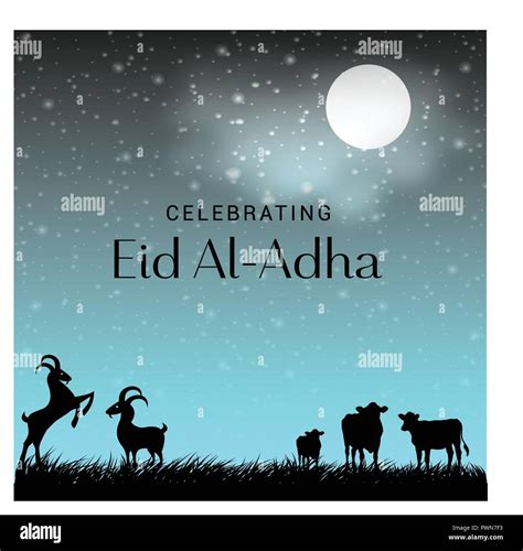 Eid Ul Adha Mubarak Card With Creative Design Vector Stock Vector Image