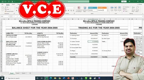 How To Make Balance Sheet Automatic With Excel Formula In Hindi By Vce Youtube