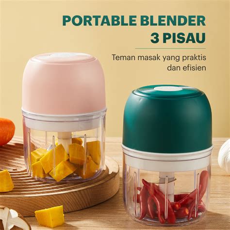 Jual Blender Portable Mini 250 Ml Elektrik Usb Chopper Alat Pemotong