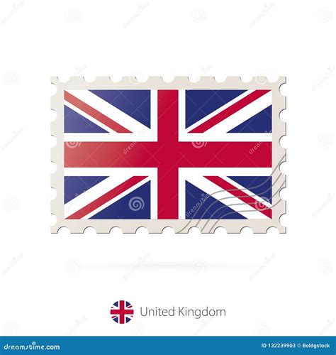 Postage Stamp With The Image Of United Kingdom Flag Stock Vector