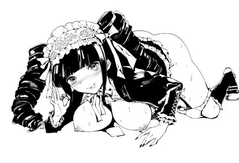 Rule 34 Black Hair Blush Bottomless Breasts Celestia Ludenberg Danganronpa Drill Hair Female