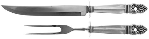 Royal Danish Sterling Small Steak Piece Carving Set W