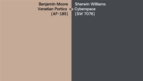 Benjamin Moore Venetian Portico AF 185 Vs Sherwin Williams Cyberspace