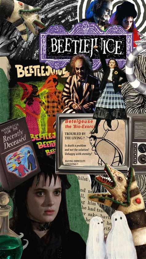 Beetlejuice Timburton Movies Collage Aesthetic Moodboard