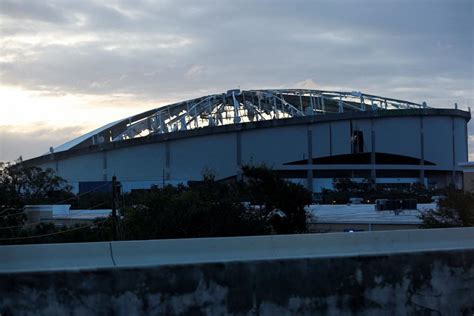 Photos Capture Milton S Damage To Tropicana Field Home Of Tampa Bay