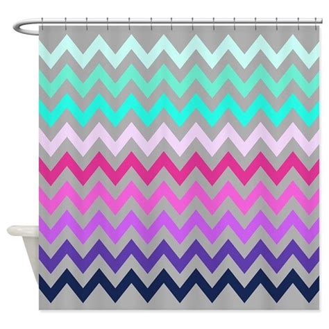 Chevron 10 Shower Curtain Cafepress Custom Shower Curtains Blue