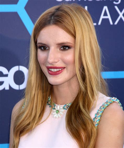 Bella Thorne Long Straight Casual Hairstyle Blonde Hair Color