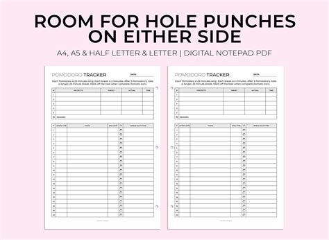 Editable Pomodoro Planner, Pomodoro Timer, Productivity Planner ...