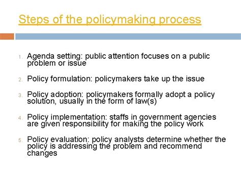 Policy Making Process Public Policy A Government Plan