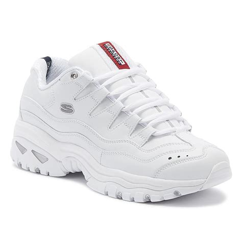 Skechers Leather Energy Womens White Trainers Lyst