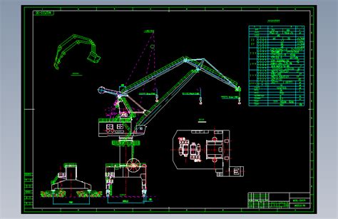 25吨门座式起重机总图autocad 2004模型图纸下载 懒石网