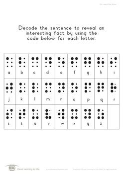 Dot Codes (Visual Perception Worksheets) by Visual Learning for Life