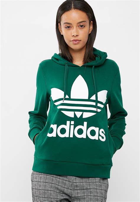 Classic Hoodie Collegiate Green White Adidas Originals Hoodies