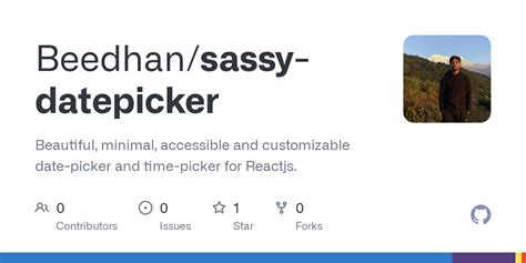 GitHub Beedhan Sassy Datepicker Beautiful Minimal Accessible And