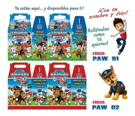 Cajas Dulceros Personalizados Paw Patrol Patrulla Canina En Venta En