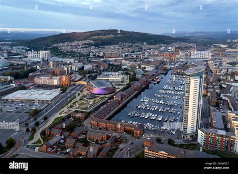 Editorial Swansea Uk September 12 2022 Aerial View Of Swansea City