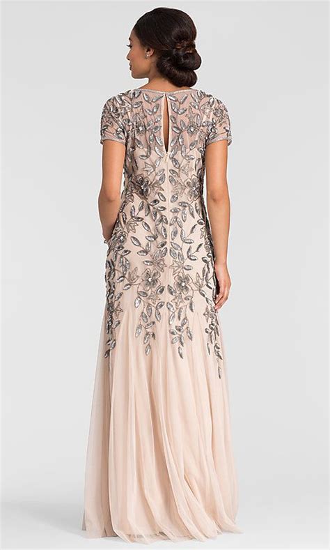 Image Of Long Taupe Mother Of The Bride Adrianna Papell Dress Style