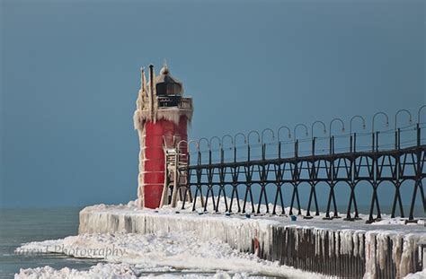 Frozen South Haven Lighthouse I Was On The Other Side Of Flickr