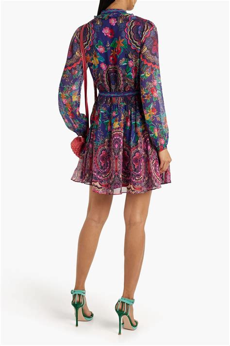 Saloni Tilly Ruffled Printed Silk Chiffon Mini Dress The Outnet