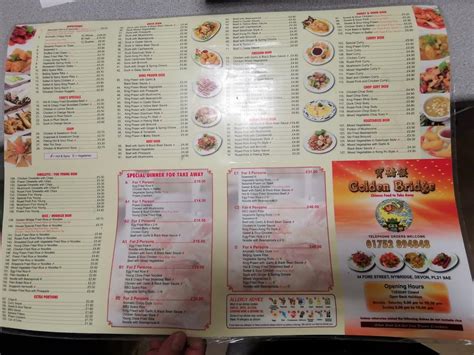 Menu At Golden Bridge Fast Food Ivybridge 34 Fore St