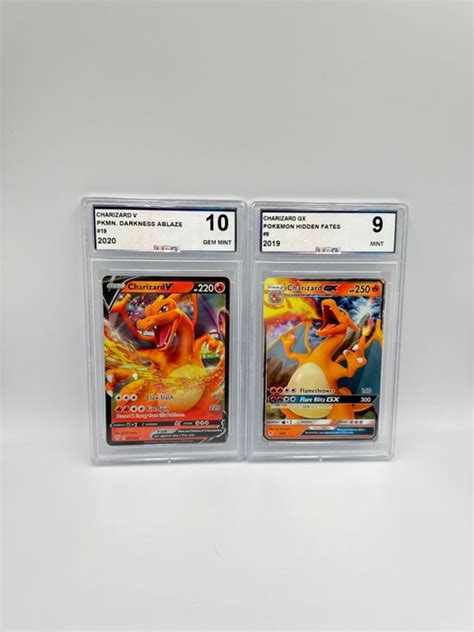 Pok Mon Graded Card Charizard Gx Charizard V Hidden Fates