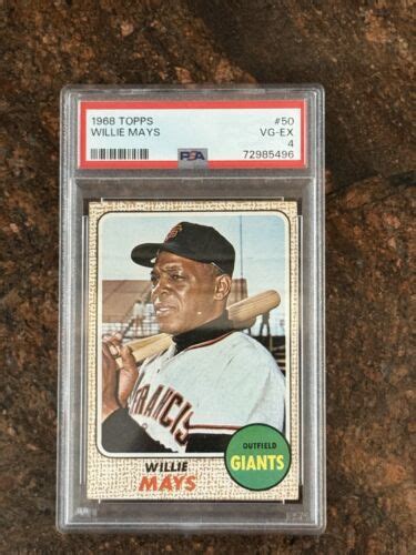 PSA 4 1968 Topps 50 Willie Mays San Francisco Giants HOF Nicely