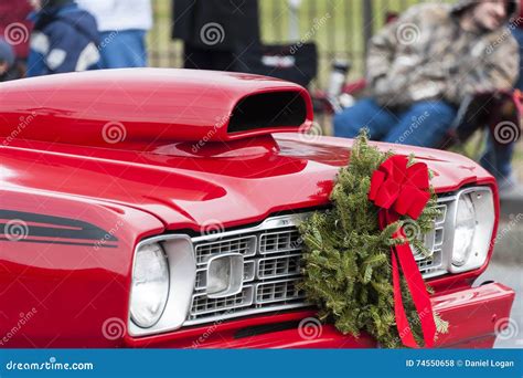 Christmas Classic Muscle Car Editorial Stock Photo Image Of Holiday