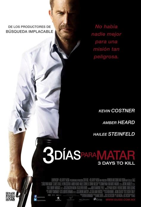 Póster 3 Días Para Matar Kevin costner Cine Cinemex