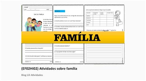 EF02HI02 Leitura e atividades sobre família