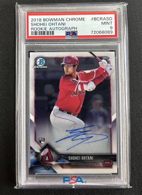 【未使用に近い】大谷翔平 Psa鑑定済み Rc 直筆サインカード 2018 Bowman Chrome Shohei Ohtani