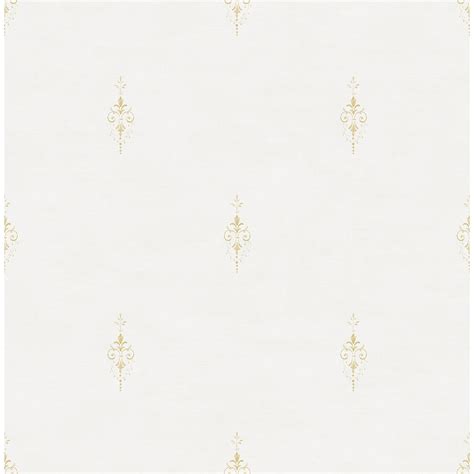 Seabrook Designs Brynn Fleur De Lis Unpasted Wallpaper On Sale Bed