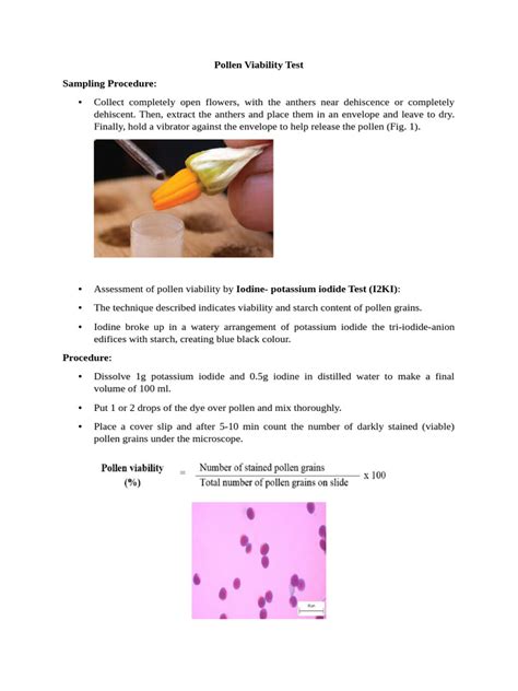 Pollen Viability Test | PDF