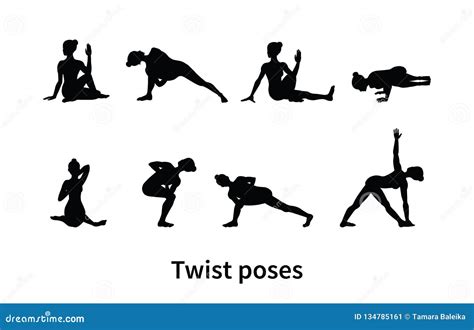 Women Silhouettes Collection Of Yoga Poses Royalty Free Illustration