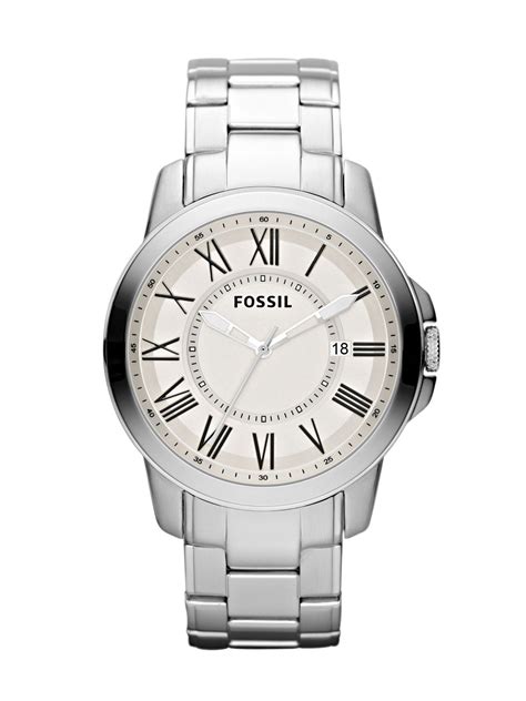 Fossil Grant Mens Watch in Silver for Men | Lyst