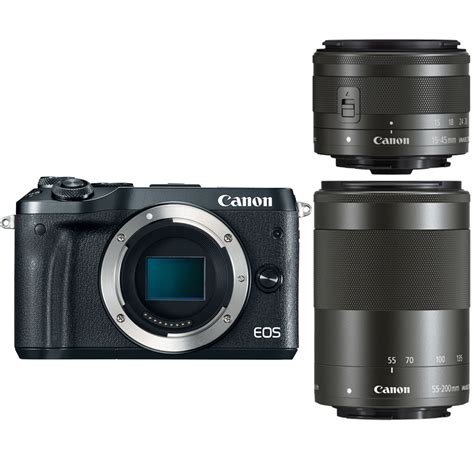 Buy Canon EOS M6 Black w/15-45mm & EF-M 55-200mm best price online | Camera Warehouse