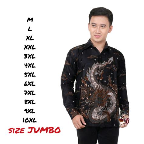 Kemeja Batik Pria Jumbo Lengan Panjang Big Size M L Xl Xxl Xl Xl Xl