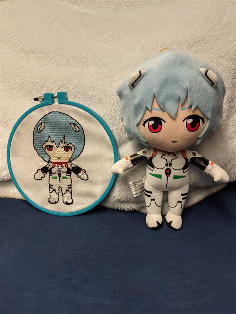 Finished my embroidery of Rei Plush! : r/ReiPlush