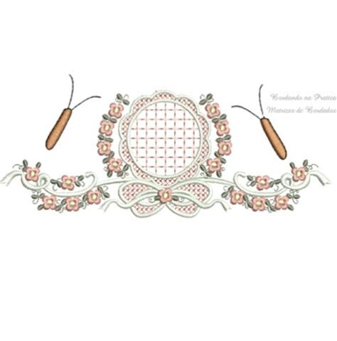 Matriz De Bordado Moldura Flores Borboletas D Bordando Na Pr Tica