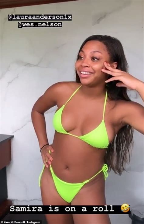 Love Island S Bikini Clad Samira Mighty Hilariously Mocks Her Former Co Stars Daily Mail Online