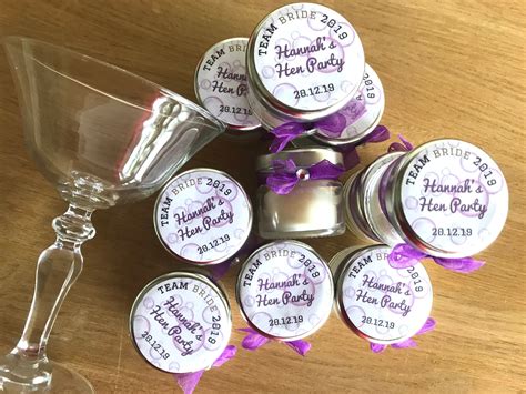 20 Personalised Hen Party Favours Team Bride Cocktail Candle Etsy