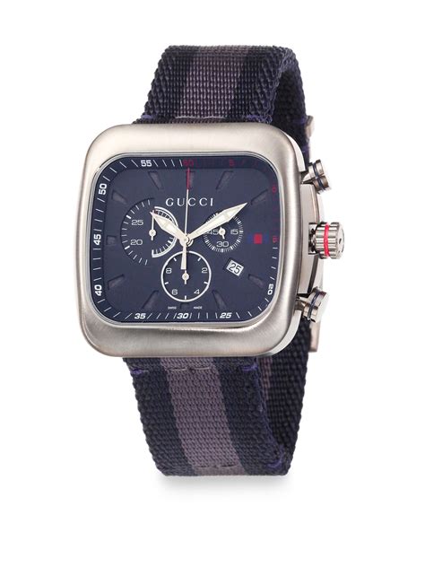 Gucci CoupÉ Chronograph Watch In Blue For Men Lyst